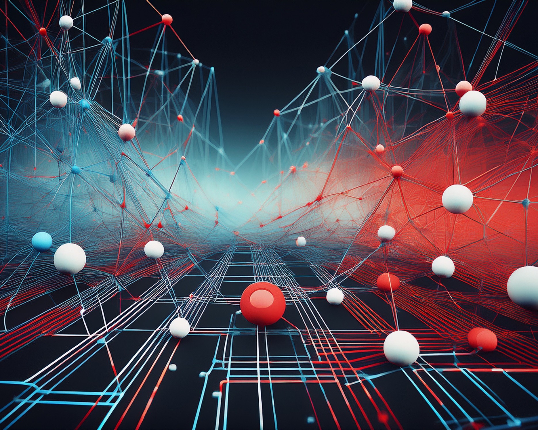 Connected network nodes, image